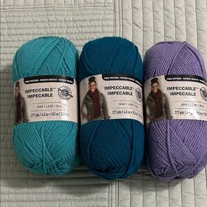 Loops & Threads ‘Impeccable’ Yarn - Teal, Lavender & Aqua.